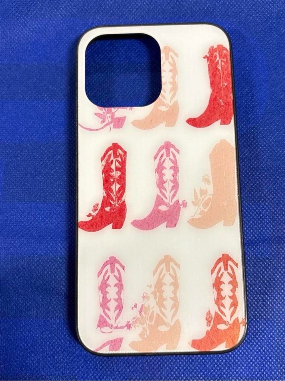 Cowgirl Boot Pattern Phone Case - Pink & Peach